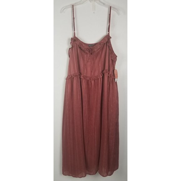 Arula Pink Chiffon Midi Dress, Sz C (3x) - Picture 2 of 10
